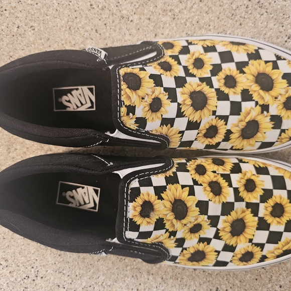 Vans Sunflower Checkered Slip-On Shoes - Picture 1 of 3